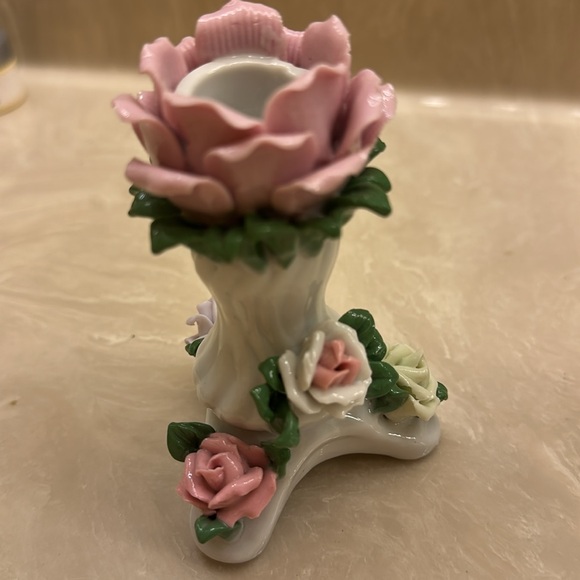 EUC Vintage Floral Ceramic Candle Holders - Picture 5 of 7